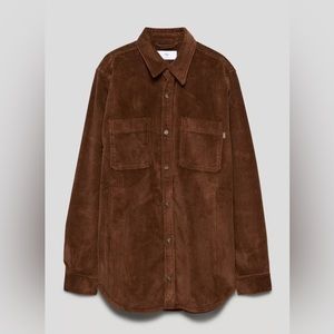 Aritzia TNA Concourse Button Up in Brown